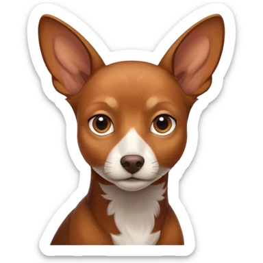 Pincher marrone con chiazza bianca sotto  collo sticker