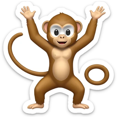 Monkey dancing with 1 tail sticker
