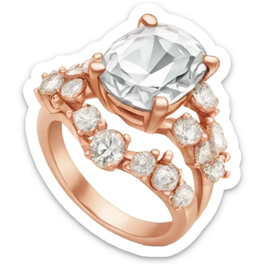 Rose gold diamond ring sticker
