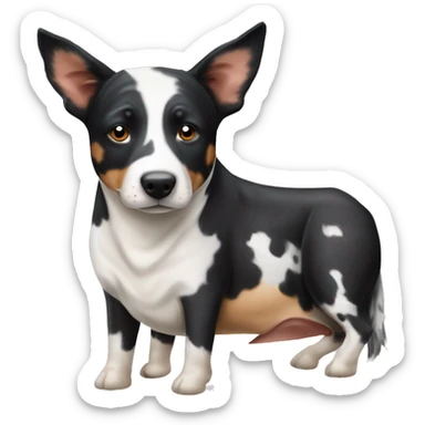 Black and white spotted Australian cattle dog with cows sticker