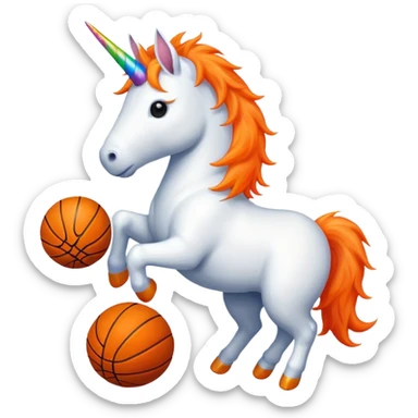 unicorn dribbling a basketball sticker