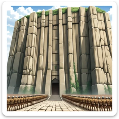 The massive defensive wall from Attack on Titan with 50-meter height sticker