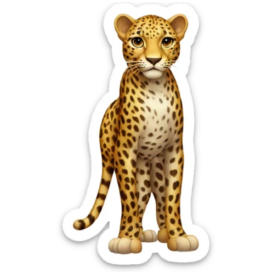 show me the full body of a leopard sticker