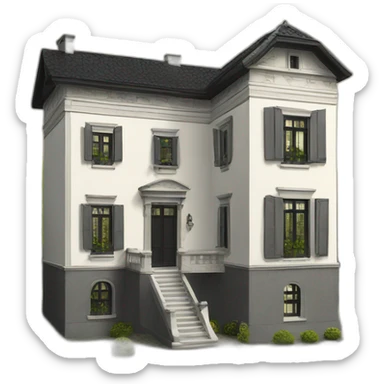 Villa jaune blanche et noire sticker