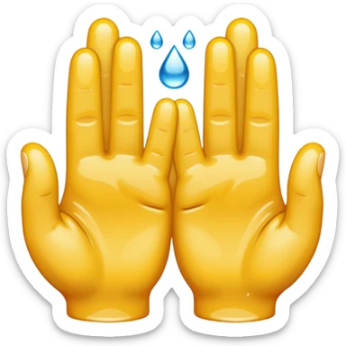 Two fingers together wet sticker