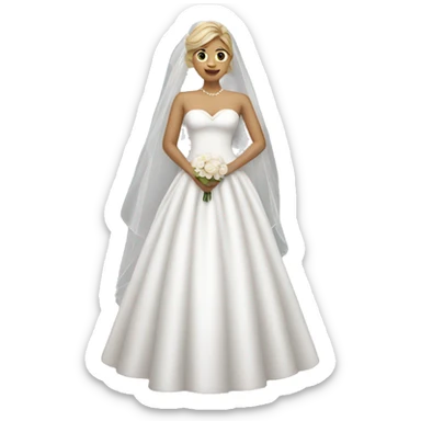 A man wearing a wedding dress sticker