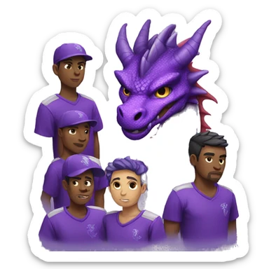 purple dragon team sticker