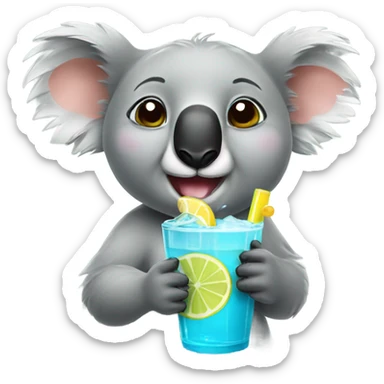 Koala drinking lemonade sticker