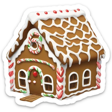 Gingerbread house with snow sticker
