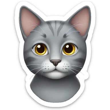 Grey cat sticker