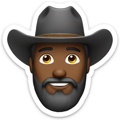 bearded man in a cawboy hat sticker