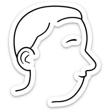 profile view of face from side sticker