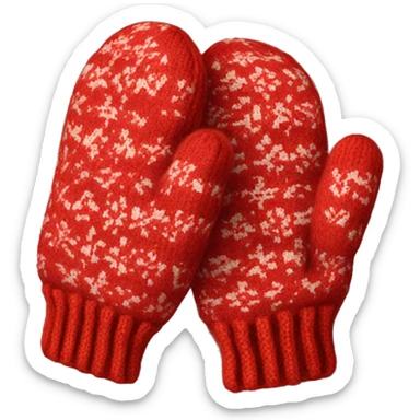 Knitted red mittens sticker