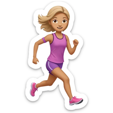 girl running cuter outfit  sticker