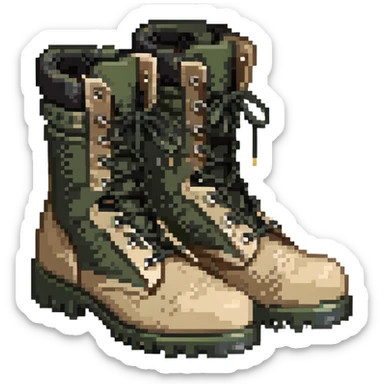 Lowa military hiking boots with laces and treaded sole sticker