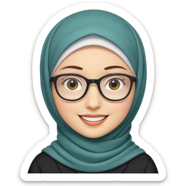 Full picture of hijabi educated girl sticker