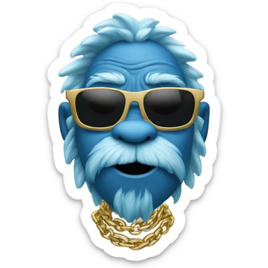 Blue grinch with sunglasses and gold chain sticker
