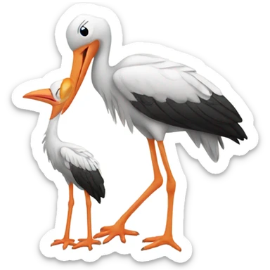 stork with baby sticker