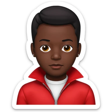 Bobby Brown, black hair, red outfit sticker