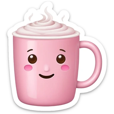 Pink coffee sticker