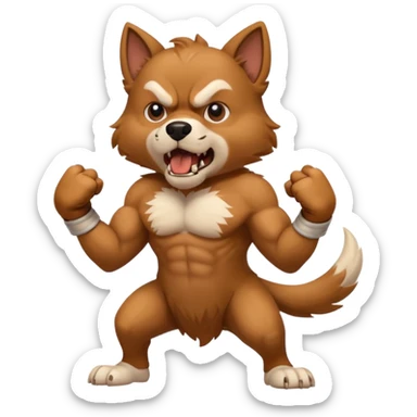 dog fighting sticker