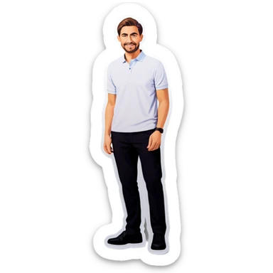 Man with a correct answer sticker