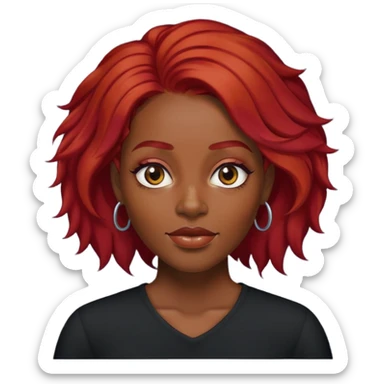 Une femme noir rousse avec une barbe sticker