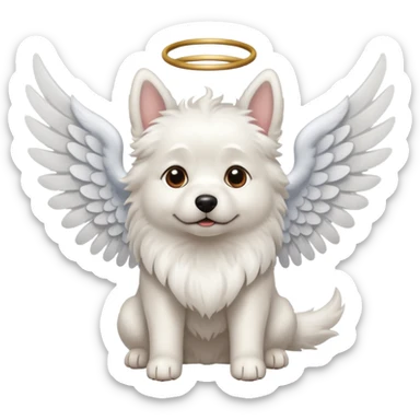 Perro blanco con alas sticker