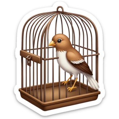 bird leaving cage sticker