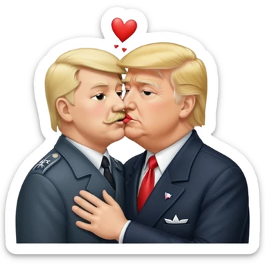 Donald Trump kissing Hitler but hitler is an angel sticker
