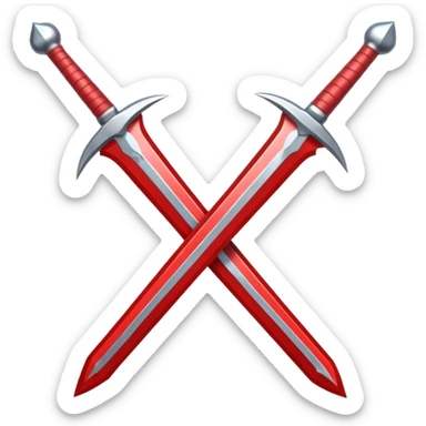 glitter red two sword sticker