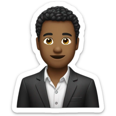 Un garçon avec une coupe sur le côté et des cheveux noirs sticker