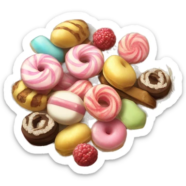 vintage rococo plate of sweets sticker