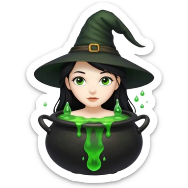Witch Girl İn A Cauldron sticker