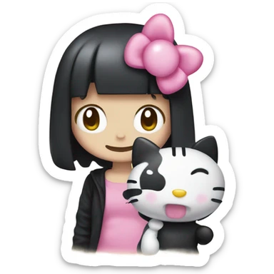 hello kitty and kuromi sticker