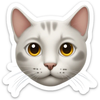 One eyed cat with face scar  sticker