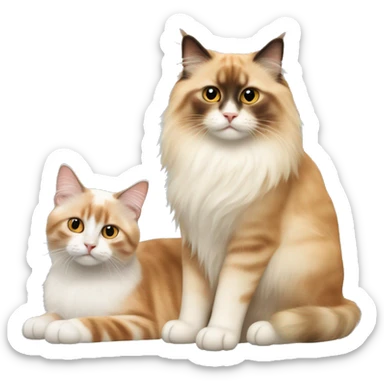 birman cat and an orange Norwegian forest cat sticker