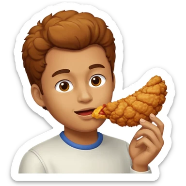 Someone eating chicken  sticker