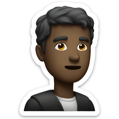 moody portrait of a man with hand raised sticker