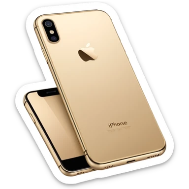 back of iPhone in champagne gold colour sticker