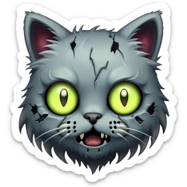 kitty zombie sticker