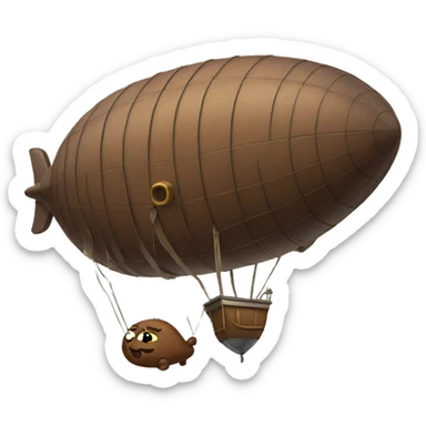 poop and airship sticker