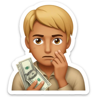 Hiding from money problem sticker