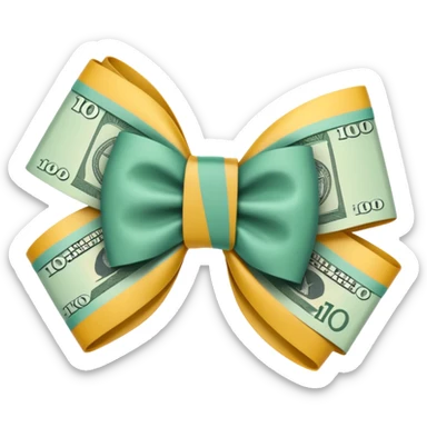 draw australian $100 notes in a bow sticker