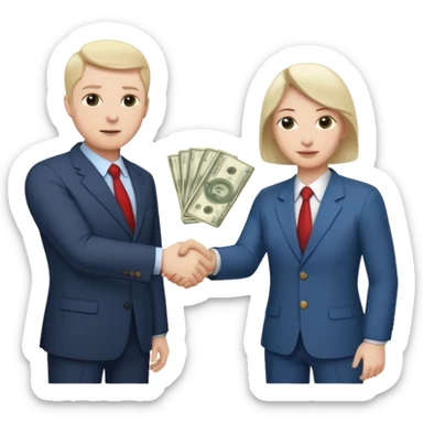 money + handshake + politician + Bribe sticker