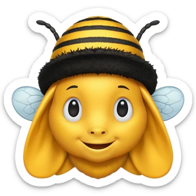 draw a bee in gentle hat sticker