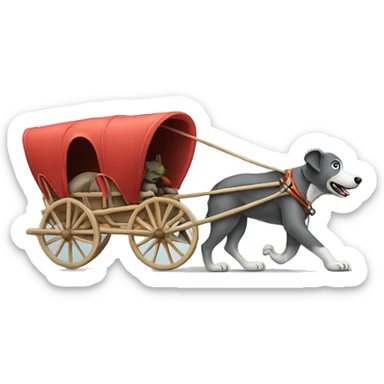 Dog sled pulled by elephant  sticker