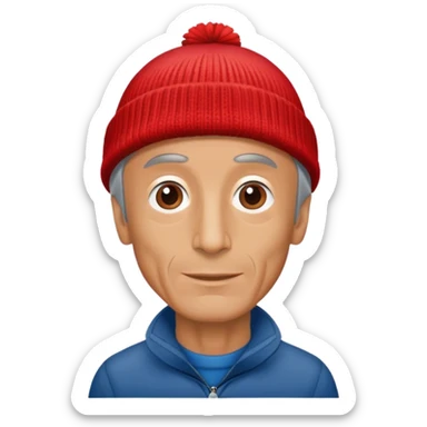 Jacques cousteau red hat sticker