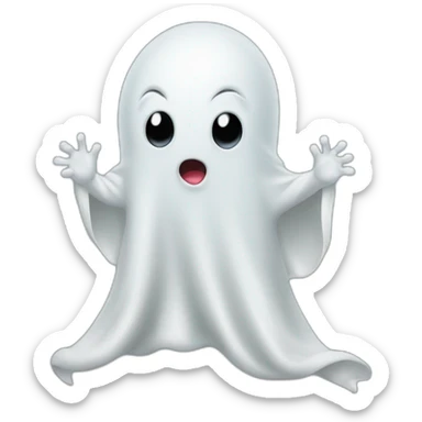 a funny little ghost who sticks out his tongue sticker