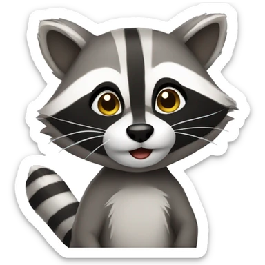 Cute raccoon sticker
